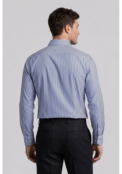Bisse Lacivert Regular Fit Cepsiz Uzun İtalyan Yaka Gömlek Gmczg261027 C39