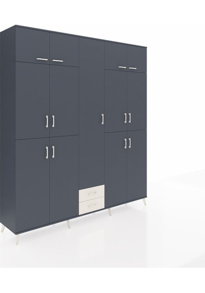 Hyperion Dolap 10 Raflı 2 Çekmeceli 4 Askılı 220x44x243 Antrasit-antrasit/aytaşı Antrasıt/aytası Hyperion Dolap 10 Raflı 2 Çekmeceli 4 Askılı 220x44x243 Antrasit-antrasit/aytaşı Antrasıt/aytası