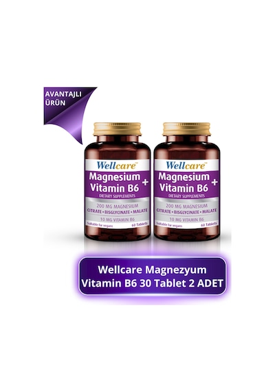 Magnezyum Vitamin B6 30 Tablet 2 Adet