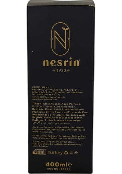 Cennet Si Kolonyası 80 Derece Özel Seri Kutulu Pet Şişe 400 Ml - Eau De Cologne