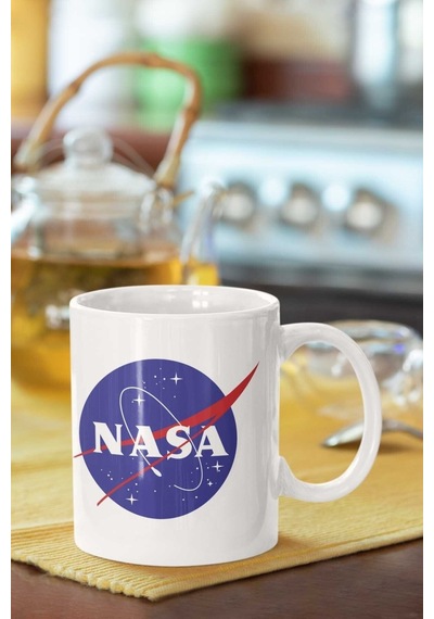 Nasa Baskılı Porselen Kupa Bardak Beyaz