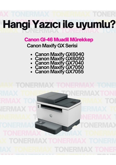Canon Gı-46  Uyumlu Mürekkep Siyah / Canon Maxify Gx4040 / Gx6040 / Gx6050 / Gx7040 / Gx7050 / Gx7055
