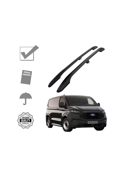 Transit Custom Van Kısa Şase 2025 2026 2027 Portbagaj Tavan Çıtası Siyah