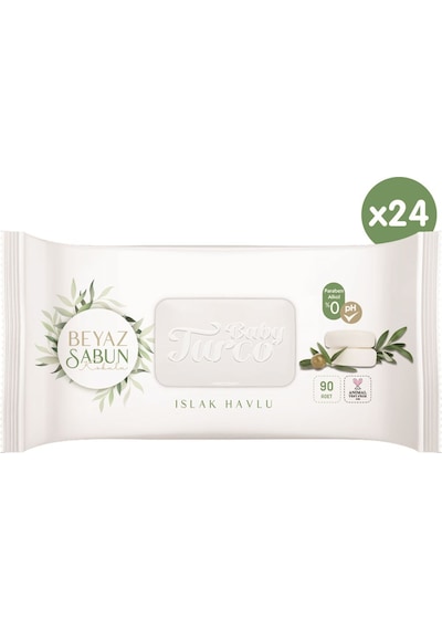 Baby Turco Beyaz Sabun Kokulu Islak Havlu 24 x 90'lı 2160 Yaprak