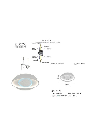 B.boy Ledli Plafonyer Rgb 61w Genel