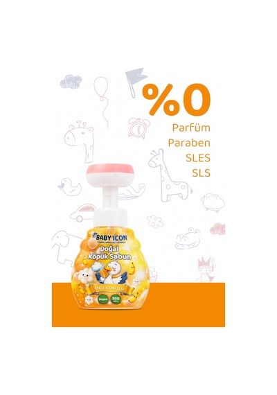 Baby İcon Doğal Çocuk Köpük El Sabunu 350 Ml Muz Kokulu Vegan Parabensiz Köpük