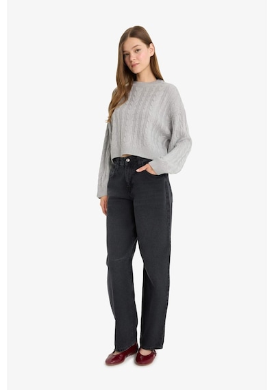 Defacto Coool Regular Fit Bisiklet Yaka Triko Kazak T4518az25wngr210 Gri