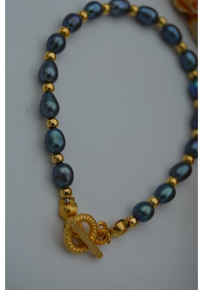 Stoneage Jewellery Siyah Arpa Incili Bileklik Çok Renkli