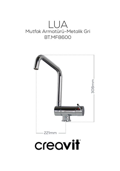 Creavit Mutfak Armatürü Pencere Önü Krom Bt.mf8600