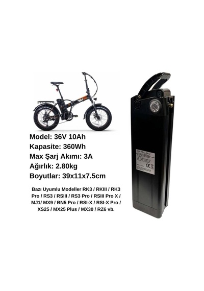 Ortec Rks Elektrikli Bisiklet Bataryası 36v 10ah Diğer