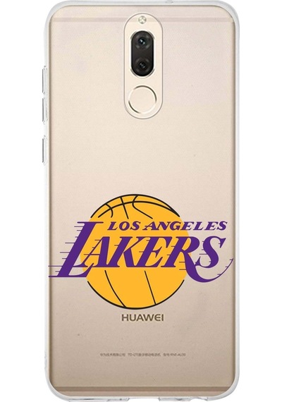 Huawei Mate 10 Lite Uyumlu Kapak La Lakers Tasarımlı Şeffaf Silikon Kılıf Şeffaf