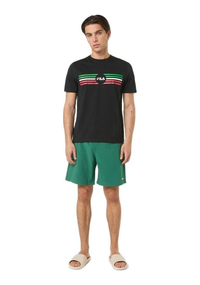 Fila Fam1221.80010 Padule Regular Logo Graphic Erkek Spor Tişört Siyah