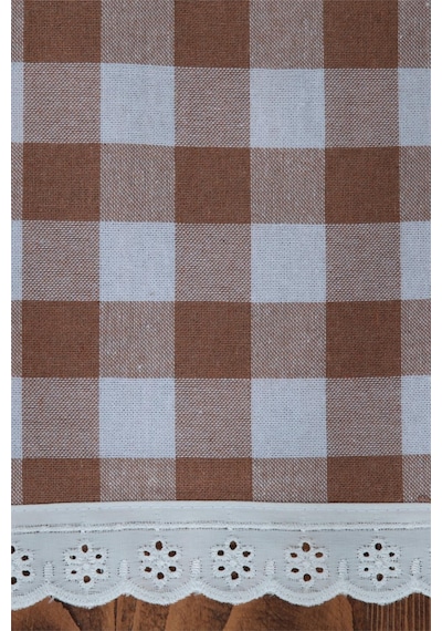 Peçete Kareli Fistolu 6 Lı Retro 20x30 Cm Kahverengi