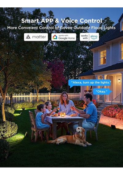Rgbıc Akıllı Dış Mekan Led Spot Işık 4 Lü Paket, Ip66, Alexa & Google Uyumlu, 1000 Lm Çok Renkli