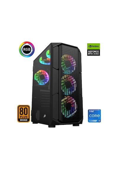 Xaser XSR582 i5-12400F 16 GB 1 TB M.2 NVMe SSD RTX3060 24" Dos Masaüstü Oyuncu Bilgisayarı