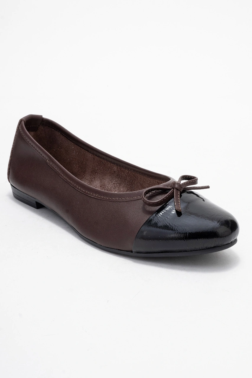 Luvishoes Luvi Shoes Jens Kahverengi-siyah Rugan Hakiki Deri Fiyonklu Kadın Babet Ayakkabı Kahverengi - Siyah Luvishoes Luvi Shoes Jens Kahverengi-siyah Rugan Hakiki Deri Fiyonklu Kadın Babet Ayakkabı Kahverengi - Siyah