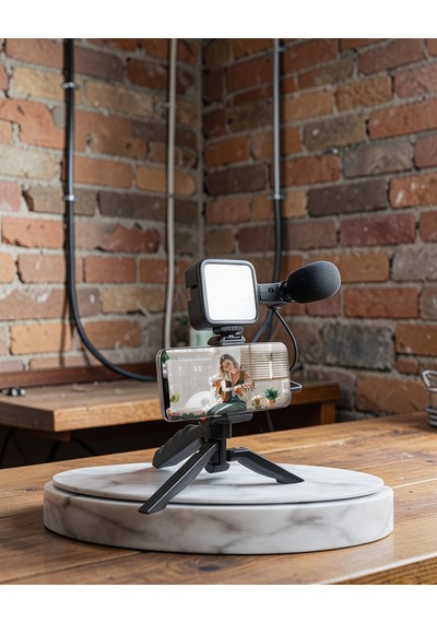 Telefon Video Çekim Kiti Led Aydınlatma + Mikrofon + Tripod Model Belirtilmemiş