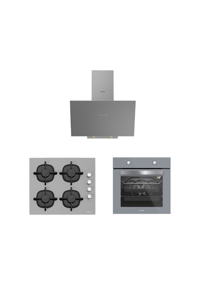 Silverline BO65E1S01 - CS5343S01 - 3481 Flam 60 Gri Ankastre Set