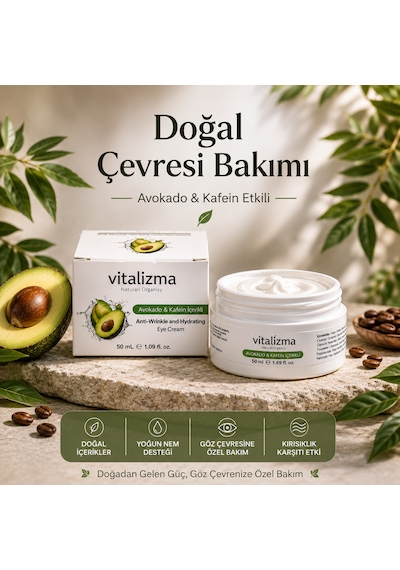 Avokado & Kafein Göz Çevresi Bakım Kremi 50 Ml Nemlendirici & Kırışıklık Karşıtı