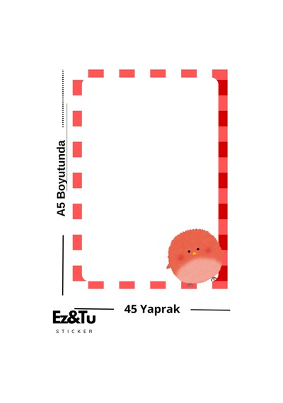 Kırmızı Civcivli A5 Not Defteri 45 Yaprak Cute Collection Çok Renkli