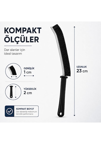 Dar Alan Temizleme Fırçası - 2 Adet Siyah İnce Uçlu Sert Kıllı Derz Fırçası - Pencere Rayı Lavabo Musluk Klima Filtre Klavye Kapı Kanalı Banyo Mutfak Temizlik Seti