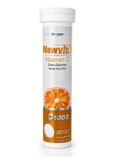 Newvit 1000 Mg C Vitamini İçeren Takviye Edici Gıda 20 Tablet