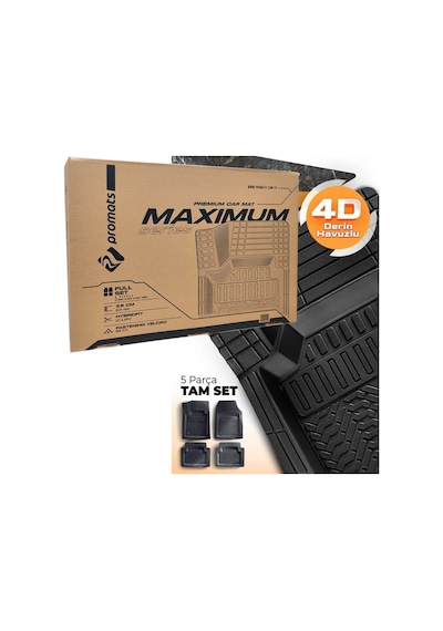 Promats 4d Havuzlu Paspas Maximum 5 Parça Gri