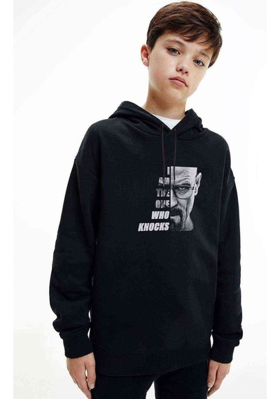 Tshirthane Breaking Bad Dizi Film Baskılı Unisex Çocuk Kapüşonlu Siyah Sweat Siyah