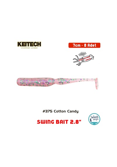 Keitech Swing Bait 7cm 2.8" 375 Cotton Candy Kokulu Silikon Balık