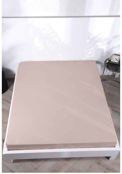 Aç-tak Lastikli Tek Kişilik Çarşaf 160x200+30 Cm Polycotton Matriss Serisi Bej