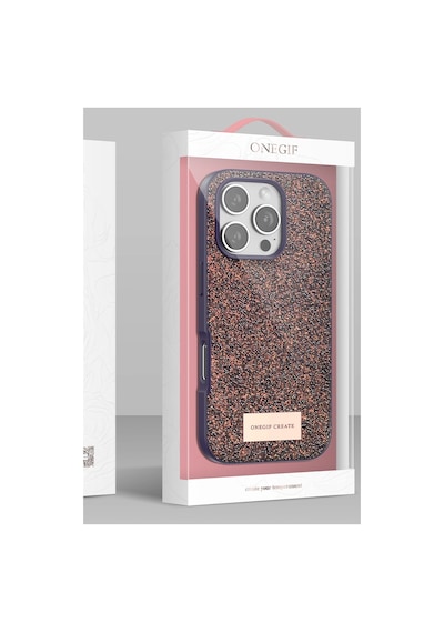 Onegif Apple İphone 16 Pro Bright Simli Kapak - Siyah - Siyah