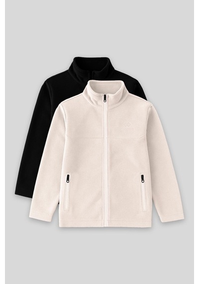 Tommylife Standart Fit 2li Paket Siyah-bej Erkek Çocuk Polar Sweatshirt - 11223 Siyah - Beyaz