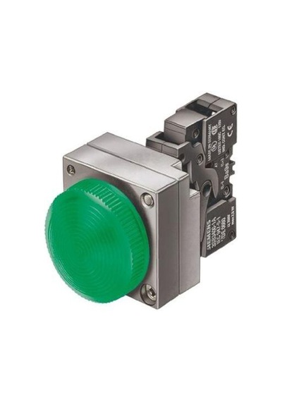 Siemens 3Sb3604 6Ba40 3Sb3 Metal Seri 22Mm Komple Sinyal Lambası 250V A Direk Beslemeli Ampulsüz Soket Ve Ka