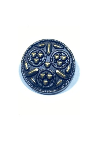 Kaban Manto Düğmesi / Metal Düğme / Antik Sarı / 3 Cm / 6 Lı Set/mde