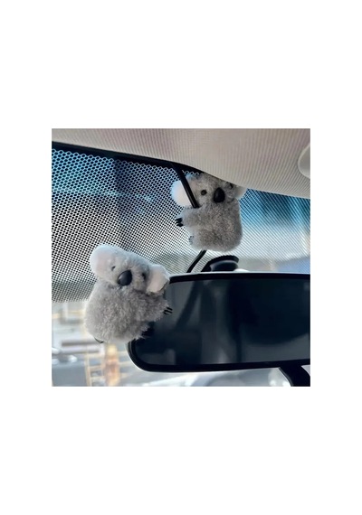 Tembel Koala Araç İçi Süs Kıskaçlı 2'li Set Dikiz Aynası & Multimedya Ekran Süsü