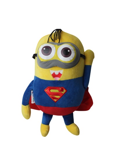 Despicable Me Minions Çılgın Hırsızlar Superman Versiyon Peluş Oyuncak Uyku & Oyun Arkadaşı 30 Cm. Kırmızı