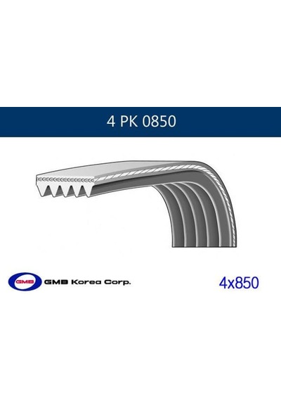 GMB 4PK0850 Klima Kayışı Accent 1.3 94-00 Getz 1.3 02-