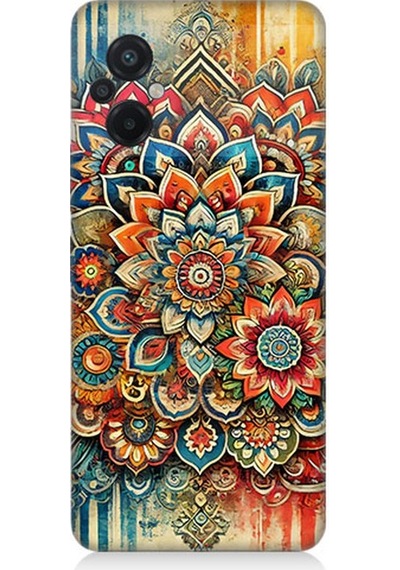 Xiaomi Poco M5 Uyumlu Mistik Mandala Deseni Ruhu Desenli Silikon Kılıf Çok Renkli