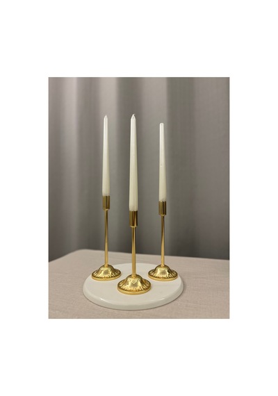 Gold Rengi Rory 3'lü Metal Şamdan & Mumluk Seti Altın - 805652319 Altın