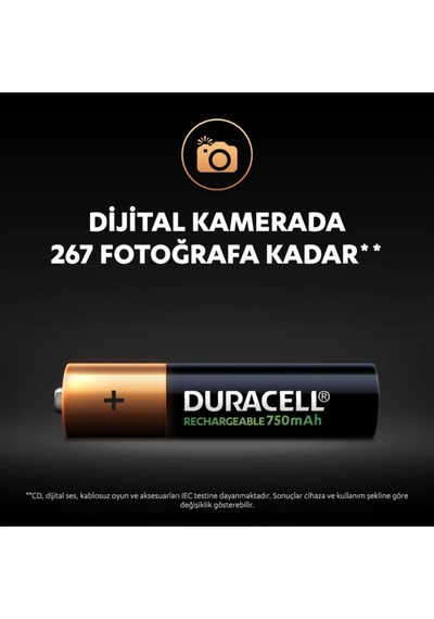 Duracell Şarj Edilebilir Aaa 750 Mah Pil 2 Li Paket
