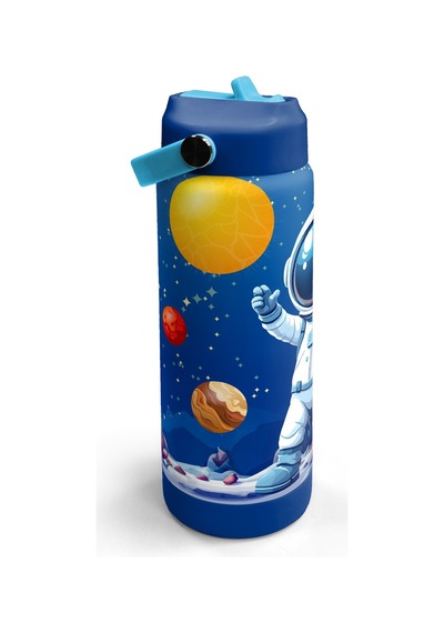 Coral High Lacivert Astronot Desenli Katlanır Ağızlıklı Çelik Termos 650 Ml 38334 Lacivert