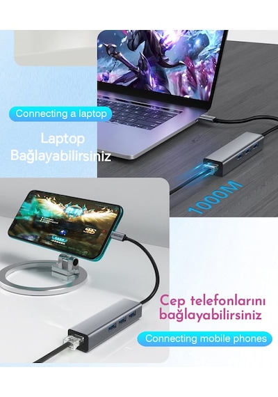 Ugourd 1000-mbps Rj45 Ethernet Dönüştürücü Adaptör Type-c Giriş+3 Adet 3.0 Usb Girişi Ce Lisanslı Sağlam Gigabit 1000mbps Rj45 Ethernet Dönüştürücü Adaptör Ugourd 1000-mbps Rj45 Ethernet Dönüştürücü Adaptör Type-c Giriş+3 Adet 3.0 Usb Girişi Ce Lisanslı Sağlam Gigabit 1000mbps Rj45 Ethernet Dönüştürücü Adaptör