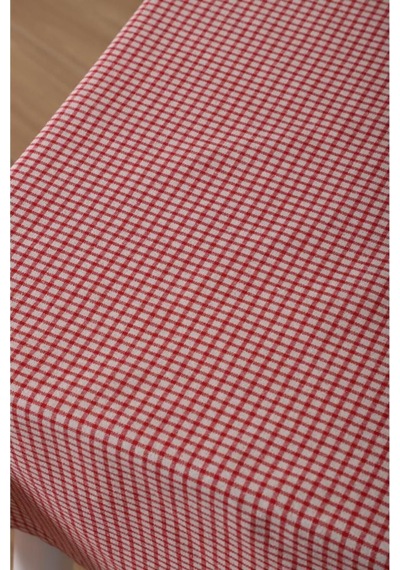 Pötikareli Kırmızı Keten Masa Örtüsü, Pötikare Piknik Örtüsü - Masa Örtüsü- Sofra Bezi 60 X 60 Kırmızı - Beyaz