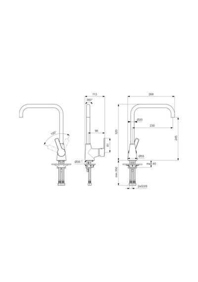 Ideal Standard B1488aa Idealstream Kuğu Eviye Bataryası Krom