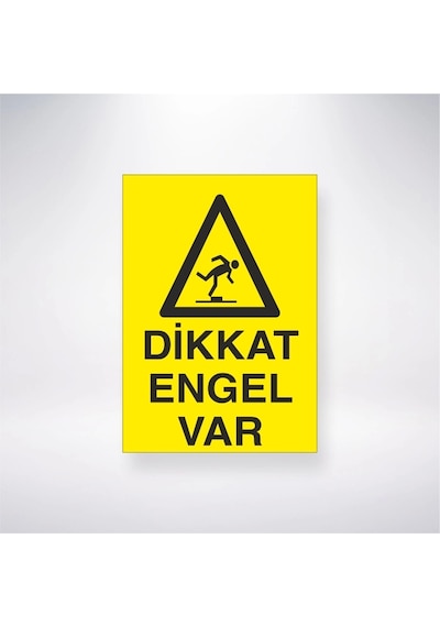Dikkat Engel Var Sticker 20x28 Cm