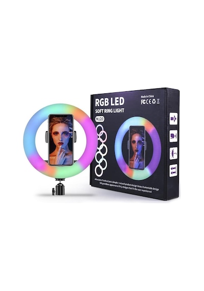 Soft Ring Light Mj30 12" 30cm Rgb Led Halka Işık Tripodlu Selfie Işığı Siyah