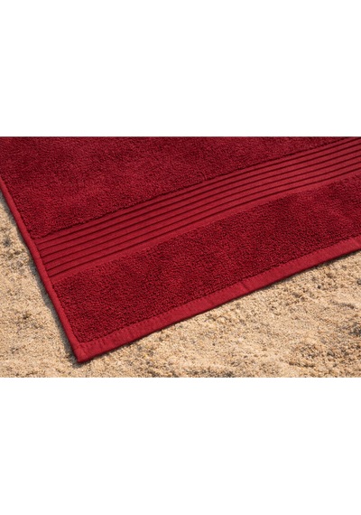 Bordo Plaj Havlusu %100 Pamuk Sertifikalı Deniz & Havuz Havlu 70x140cm