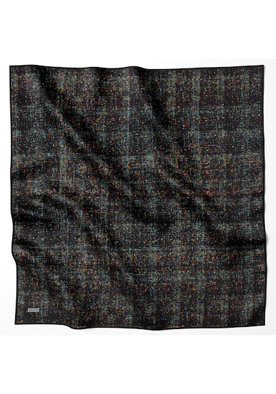 Aker Sura İpek Eşarp Batik Desen Siyah