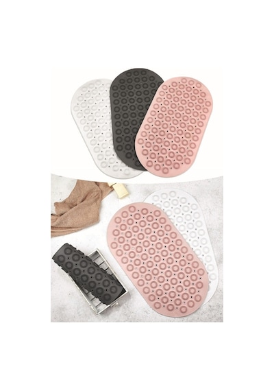 Mainshop Masajlı Silikon Banyo Paspası Vantuzlu Banyo Ve Duş Kaydırmazı Gri
