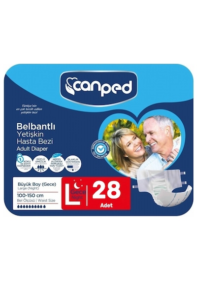 Canped Belbantlı Yetişkin Hasta Bezi Gece L 28'li